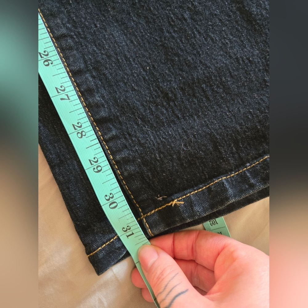 Louida Fashion | Embroidered Dark Blue Jeans, Waist 15 1/2" - Picture 8 of 9